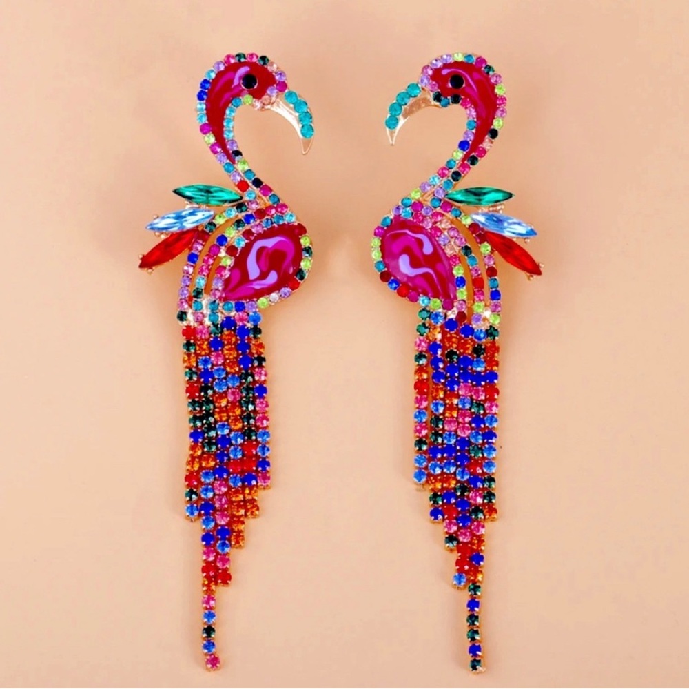 Multi-Color Flamingo Earrings